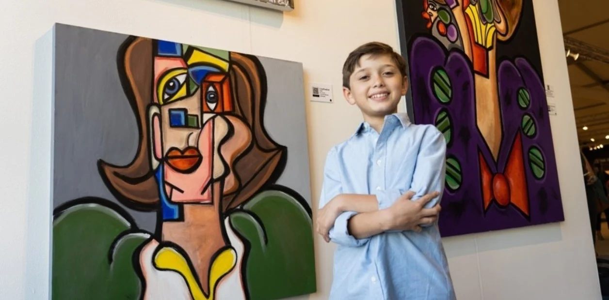 Andrés Valencia, o "pequeno Picasso", tem apenas 10 anos. Foto: AP