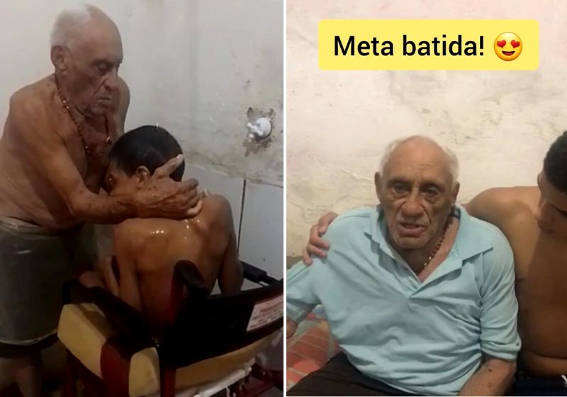 Graças a repercussão da vaquinha, a meta foi batida em 48h, neste fim de semana, e seu Francisco gravou um vídeo agradecendo - Fotos: Reprodução / SVB