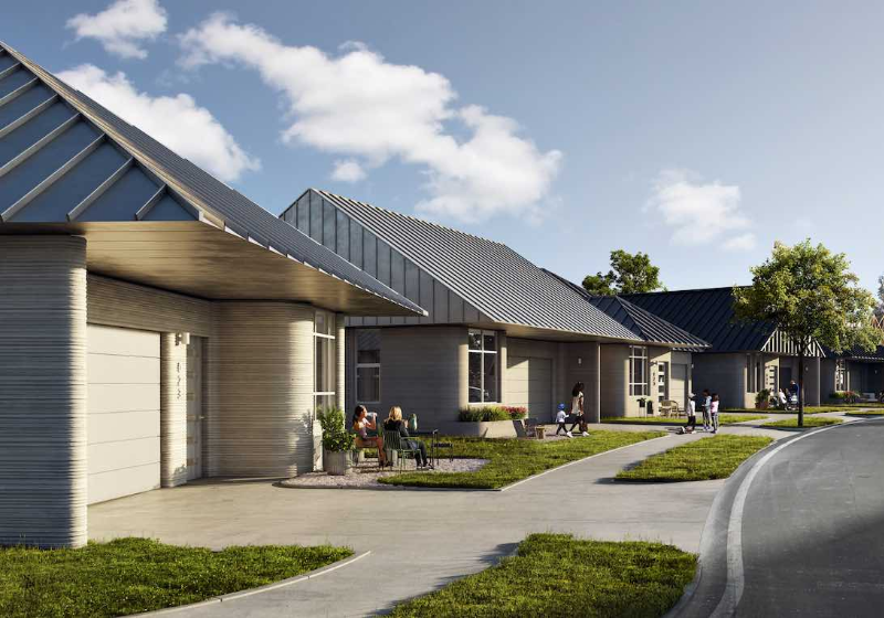 O primeiro bairro impresso em 3D do mundo fica em Austin, nos Estados Unidos - Foto: Lennar