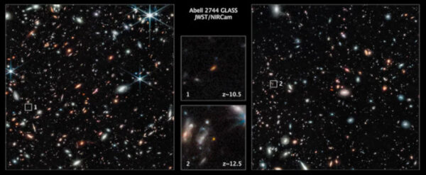 A Nasa informou que as galáxias podem ter aproximadamente 450 milhões de anos - Foto: Nasa