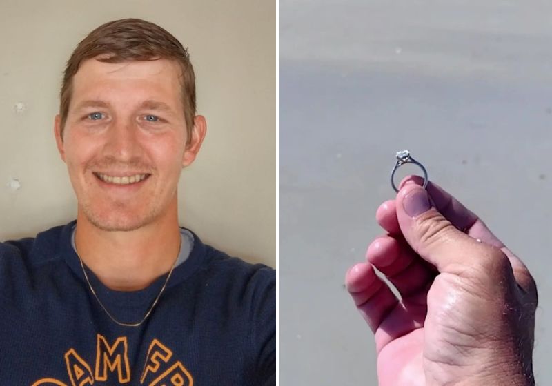 O caçador de tesouros levou o anel até um especialista que o avaliou. Ele é feito de platina e diamante. Fotos: Reprodução