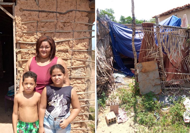 “A madeira selou e as telhas desceram, sabe? Estou sem saída e preocupada, porque a qualquer momento o telhado pode cair” - Fotos: Arquivo Pessoal