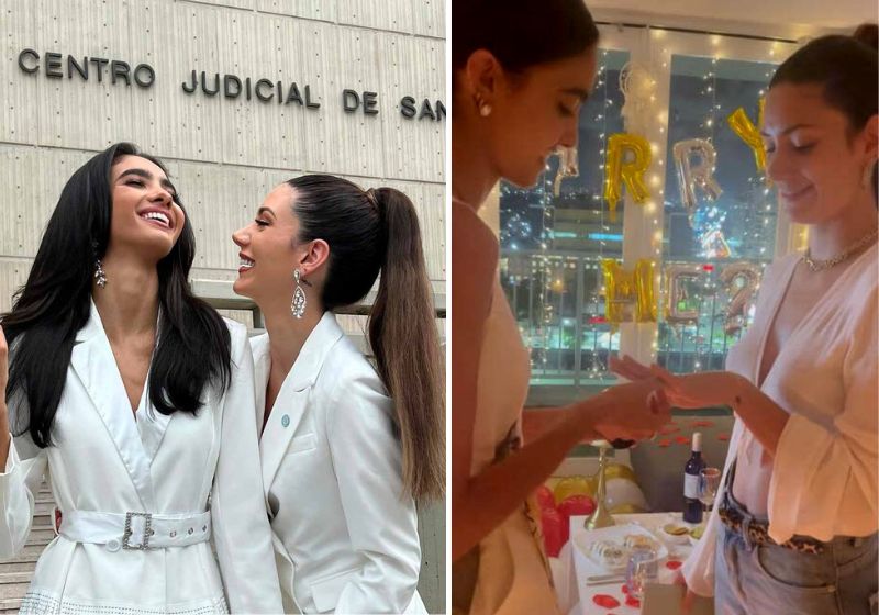 Viva o amor! As misses, que se conheceram em concurso de beleza, anunciaram que se casaram - Fotos: Reprodução
