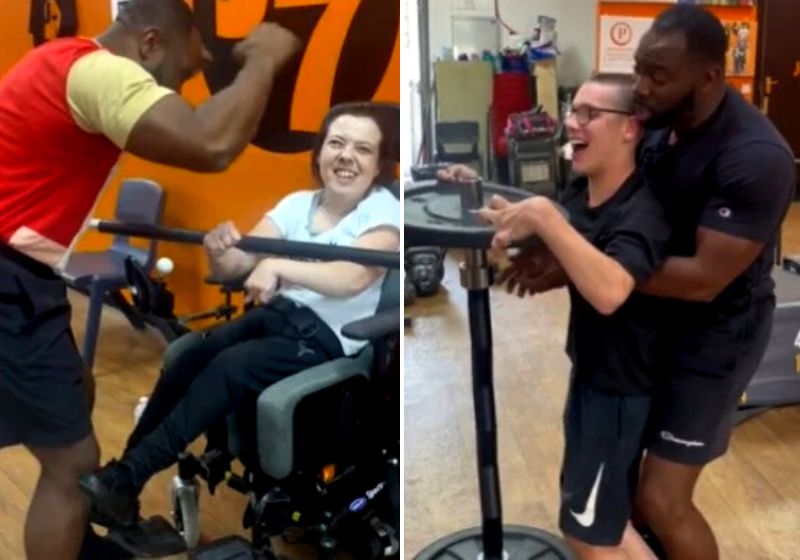 Para que essas pessoas consigam recuperar e melhorar seu condicionamento físico, ele faz questão de não cobrar por seus serviços. Fotos: Reprodução/vídeo