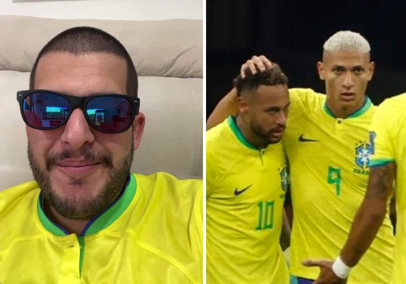 Daltonismo é uma condição que dificulta a pessoa de distinguir cores e os óculos especiais ajudaram o influencer a assistir jogo da Copa do Mundo - Fotos: Reprodução/Internet