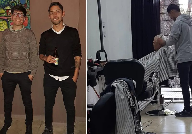 Os irmãos cabeleireiros fazem a boa ação porque tem muitos aposentados sem dinheiro na cidade - Fotos: arquivo pessoal