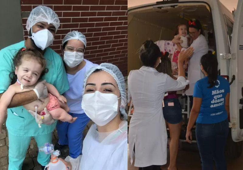 A menina, que estava internada desde que nasceu, enfim pôde ir para casa após 3 anos - Foto: arquivo pessoal