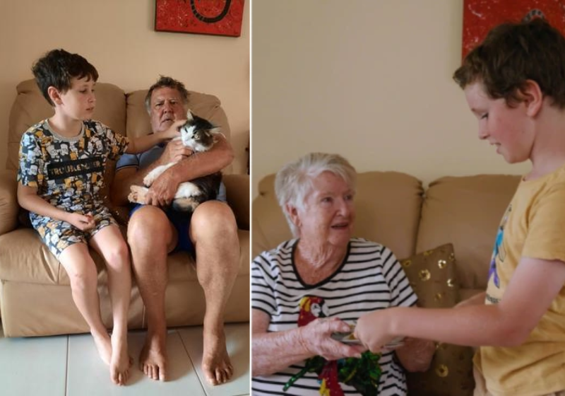 O garoto é cuidador dos bisavós e o amor dele pelos idosos é encantador - Foto: reprodução