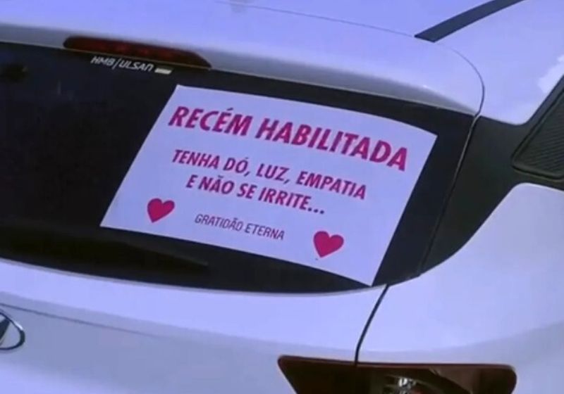 Nicolly colou esse pedido para se sentir mais segura nesses primeiros meses de volante. Foto: Reprodução/Internet