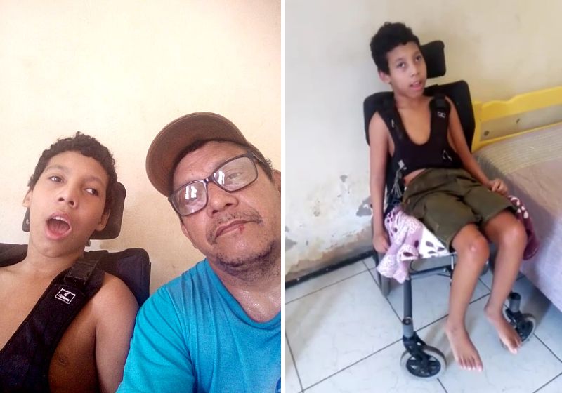 Esse avô amoroso trabalhou a vida toda como auxiliar de padeiro e nunca deixou faltar nada em casa. E agora, desempregado, cria o neto com paralisia - Fotos: Arquivo Pessoal