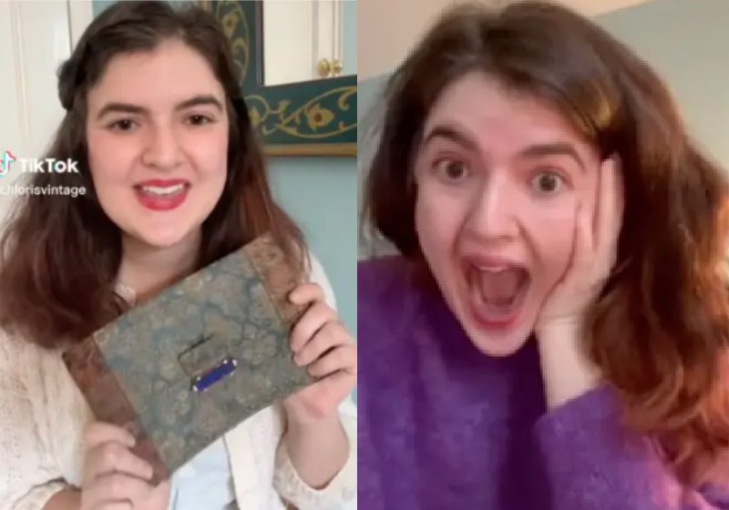 A jovem Chandler West descobriu a bolsa rara, da Cartier, no armário, fez um leilão e faturou alto. - Foto: Reprodução/TikTok @chlorisvintage