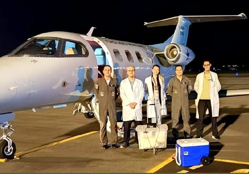 O coração viajou 700 km, de Goiânia a Botucatu em jato da FAB - Foto: HCFMB/Divulgação