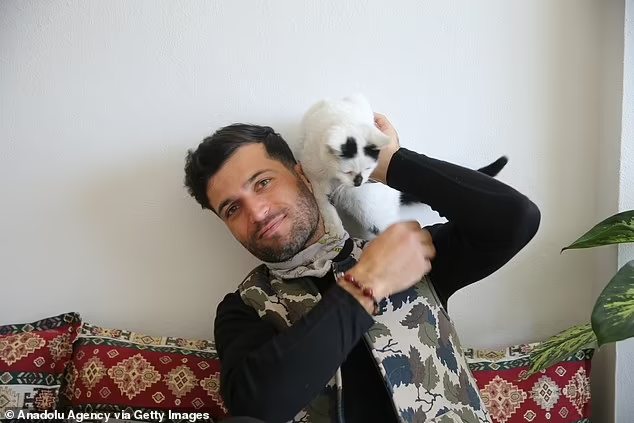 O bombeiro adotou o gato e o levou para casa