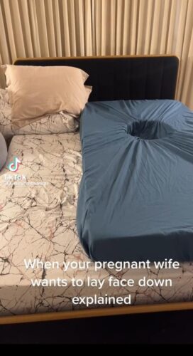 O marido quer levar essa ideia longe e vender esse tipo de colchão para as mamães. Foto: Reprodução/vídeo