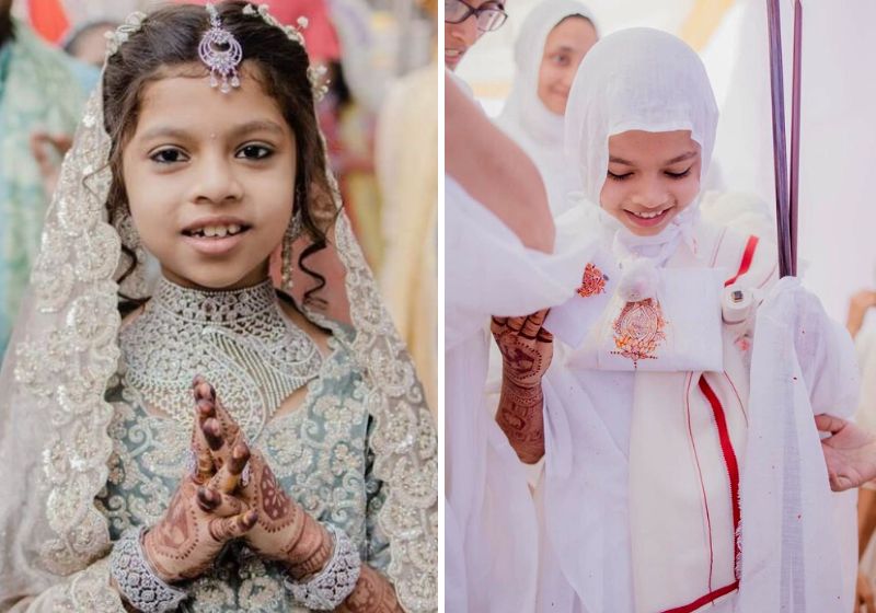 A menina abriu mão da herança milionária de diamantes para se tornar monja - Fotos: reprodução / Internet