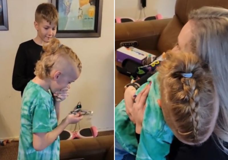 O garotinho se chama Jude Danger e no vídeo publicado pela família, ele se emociona muito e promete nunca perder os óculos. Fotos: Reprodução/vídeo