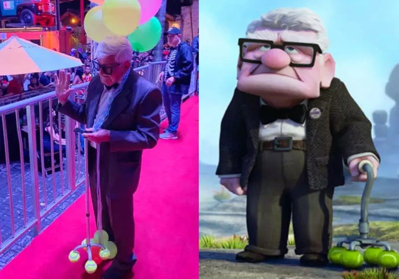 O vovô ganhou o concurso vestido com personagem da Disney, mas disse que não conhecia a história! - Fotos: reprodução/ Instagram