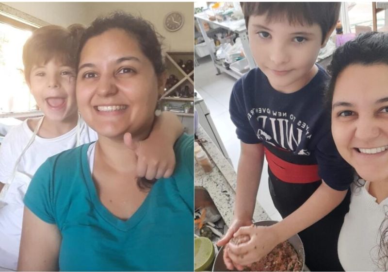 Enzo é um menino de 10 anos que cozinha muito bem. A mãe da criança é nutricionista e desde cedo incentivou Enzo na cozinha! Foto: Reprodução/SjrpTemmais.