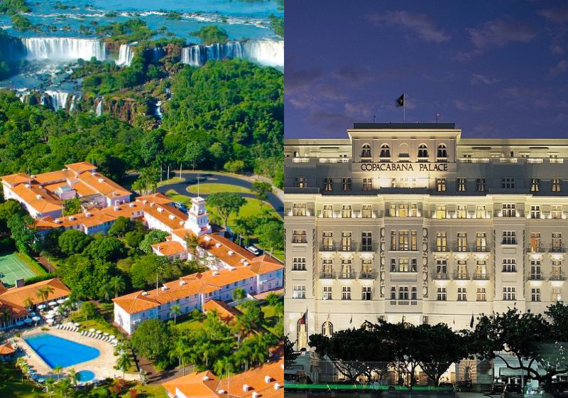 Os hotéis brasileiros Copacabana Palace e Belmond Hotel das Cataratas, estão entre os melhore hotéis do mundo segundo a Forbes Travel Guide. Foto: Divulgação/Copacabana Palaca e Belmond Hotel.