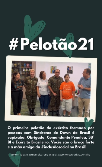 Anúncio da ação foi marcado por falas de representantes da Associação de Pais, Amigos e Pessoas com Síndrome de Down do Espírito Santo. Foto: Reprodução/@vitoriadown/Instagram.