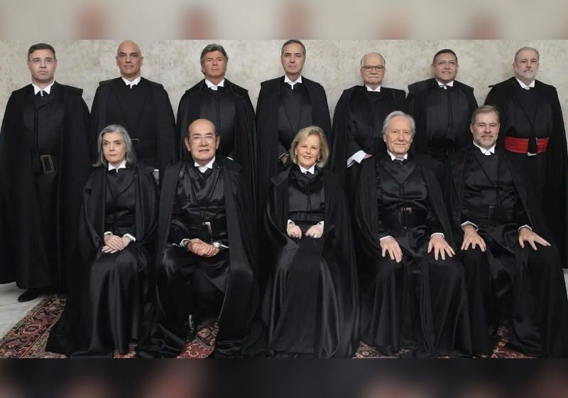 Os ministros do STF, Supremo Tribunal Federal, que até hoje só teve três mulheres Ministras e nenhuma delas preta. - Foto: Nelson Junior/Fellipe Sampaio/STF