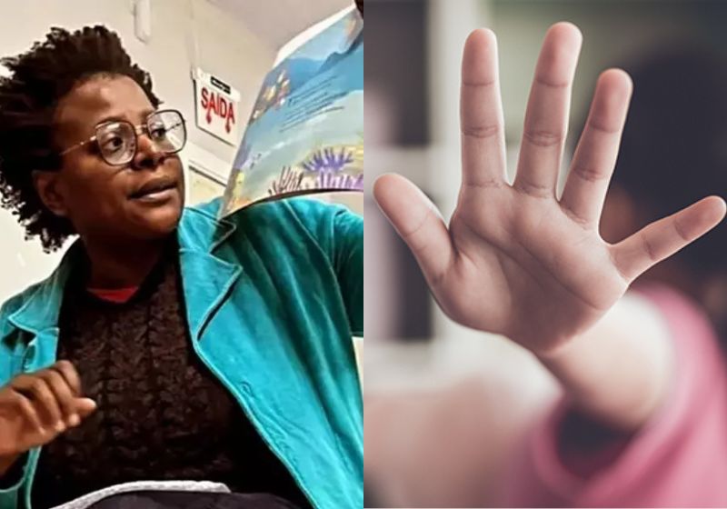 Professora Shirlei viralizou com aula lúdica sobre prevenção contra o abuso sexual infantil. Foto: Reprodução/@negritashi/Instagram e Adobe Stock.