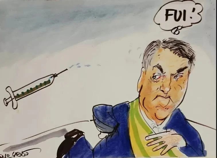 Paulo Caruso e a charge de Bolsonaro - Foto: reprodução / Instagram 