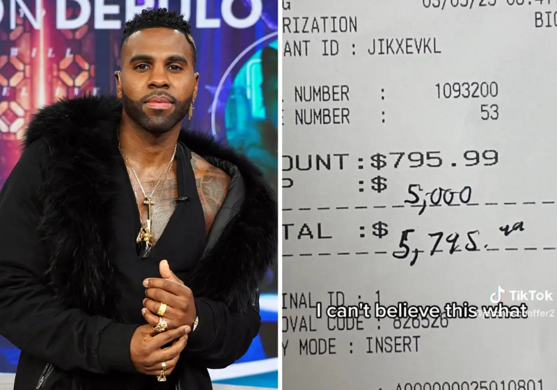 Jason Derulo viralizou mais uma vez após deixar uma gorjeta "especial" para um garçom, nos Estados Unido. - Fotos: reprodução web e TikTok