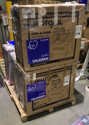 O equipamentos foram transportados gratuitamente até Santarém, no Pará. - Foto: Divulgação / LATAM