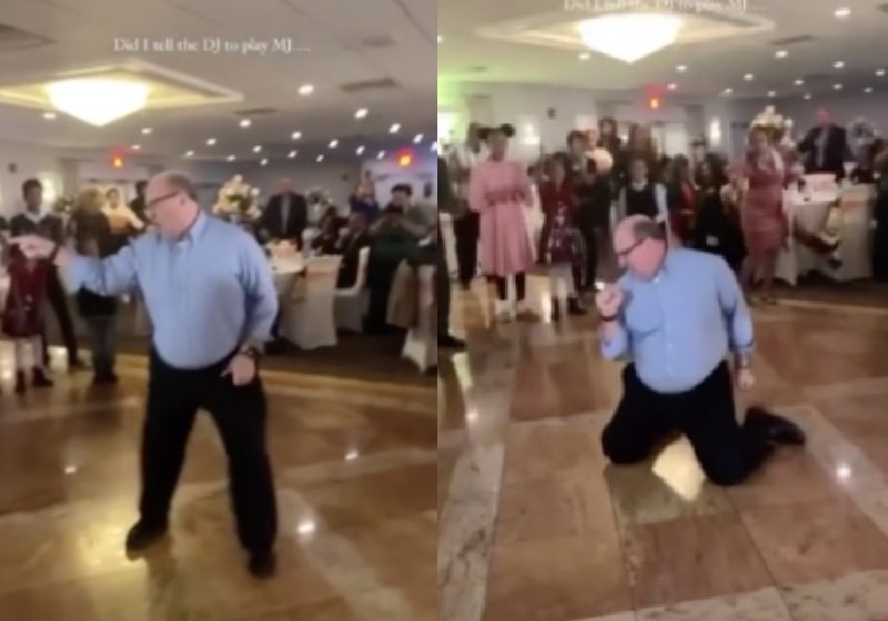 O homem de meia idade arrasou dançando Billy Jean e ninguém mais olhava para a noiva no casamento - Fotos: reprodução / Rumble