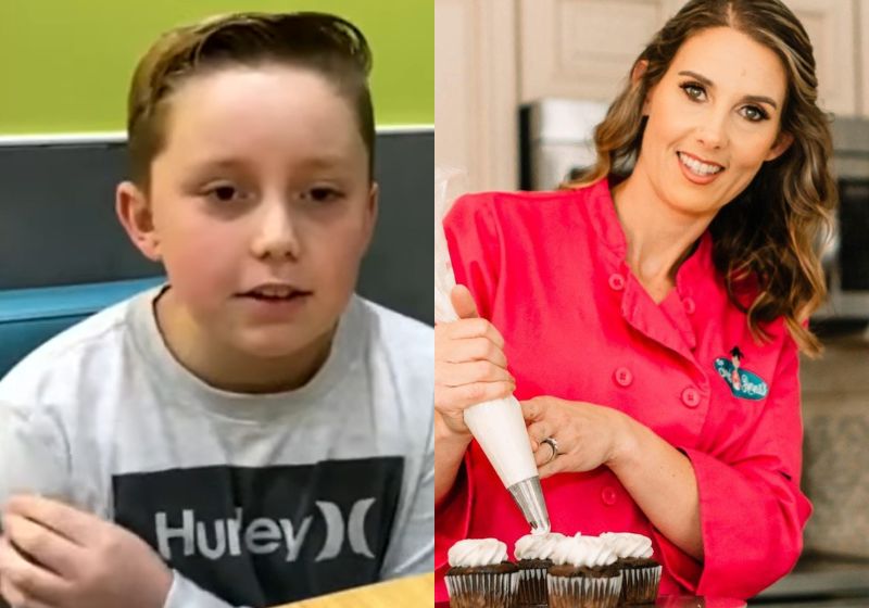 A parceria entre Rylen e Courtney deu certo! A criança vende ovos mais baratos para manter a padaria da confeiteira aberta. Foto: Reprodução/Facebook/Sweet Anna's Bakery e Travis Robbins.