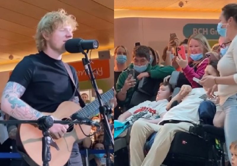 Ed Sheeran está fazendo visitas surpresa a hospitais infantis durante sua movimentada turnê - fotos: reprodução / Instagram