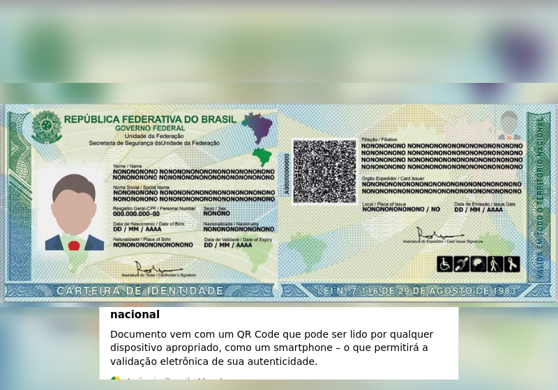 Governo prorrogou o prazo para estados emitirem a nova carteira de identidade, também chamada de novo RG nacional - Foto: Instituto-Geral de Perícias RS