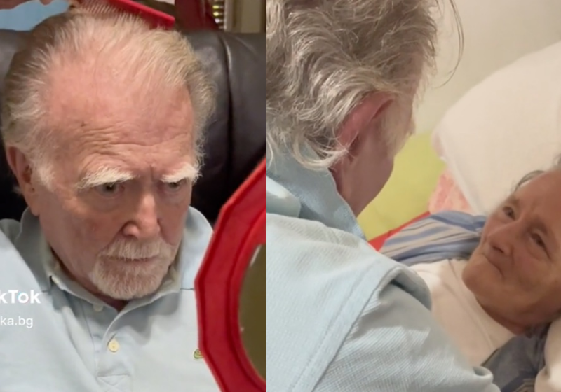 O idoso vai visitar a esposa todos os dias no hospital. Ela perdeu a memória, mas ele faz questão de lembrá-la sempre do amor dos dois. - Foto: reprodução TikTok