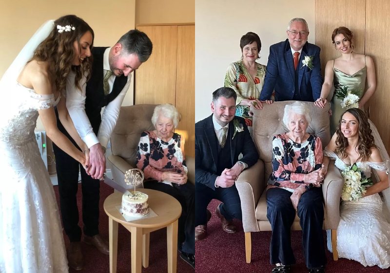 O Casal recria o casamento em casa de repouso para a avó com demência poder participar - Fotos: arquivo pessoal