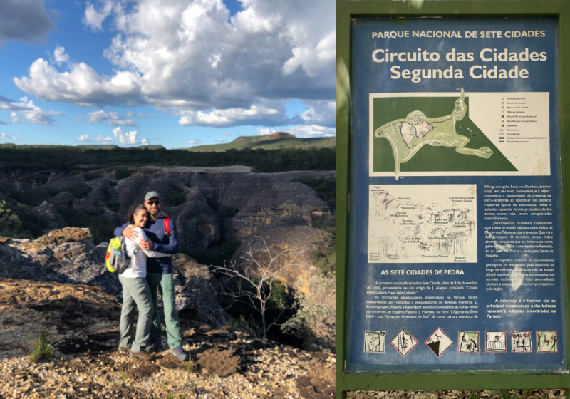 Dennis e Letícia, o casal por trás do Projeto Entre Parques, viajam o Brasil espalhando lições de preservação e conscientizando sobre a natureza. Foto: Reprodução/Projeto Entre Parques.