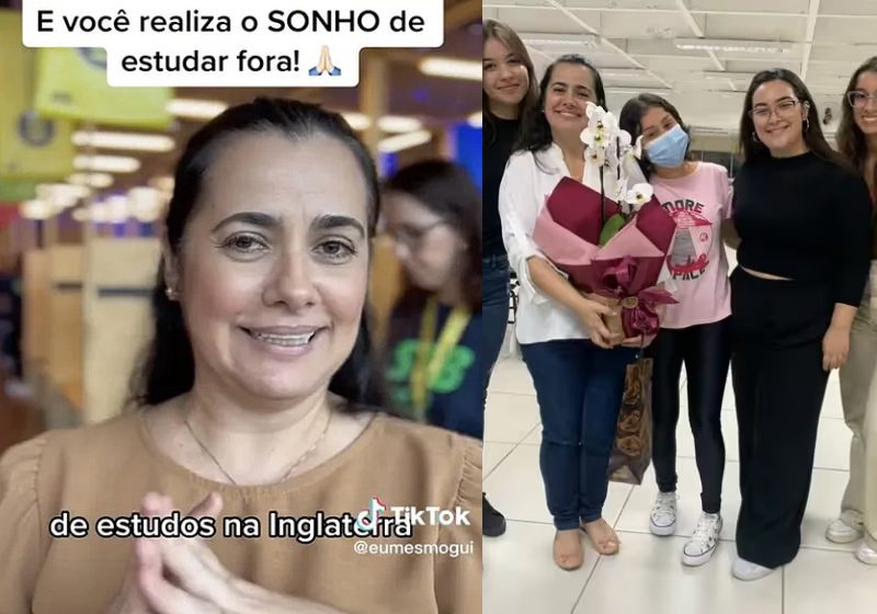 Patrícia Linares, a universitária discriminada por jovens colegas de sala por ter 45 anos, anunciou nas redes que ganhou bolsa de estudo e vai estudar na Europa! - Fotos: reprodução / Tiktok / Arquivo pessoal