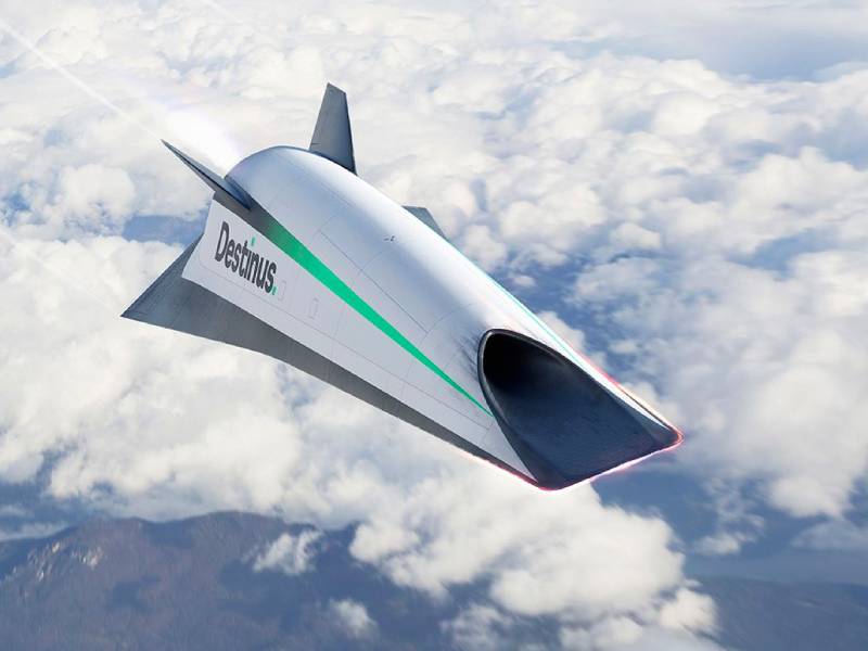 O jato supersônico da Destinus promete viajar de um continente para outro em menos de 5 horas! - Foto: Divulgação/Destinus