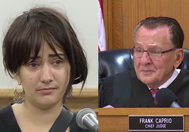 O juiz Frank Caprio ajudou uma jovem sem-teto a pagar a multa que ela tinha recebido e ainda deu dinheiro para ela comer. Foto: Reprodução/Caught In Providence/Youtube.