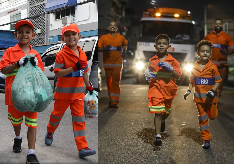 Os irmãos minigaris conseguiram fazer com que a reciclagem do bairro aumentasse e os moradores desenvolvessem uma maior consciência sobre a coleta seletiva. Foto: Reprodução/Lucas Tavares / O Globo