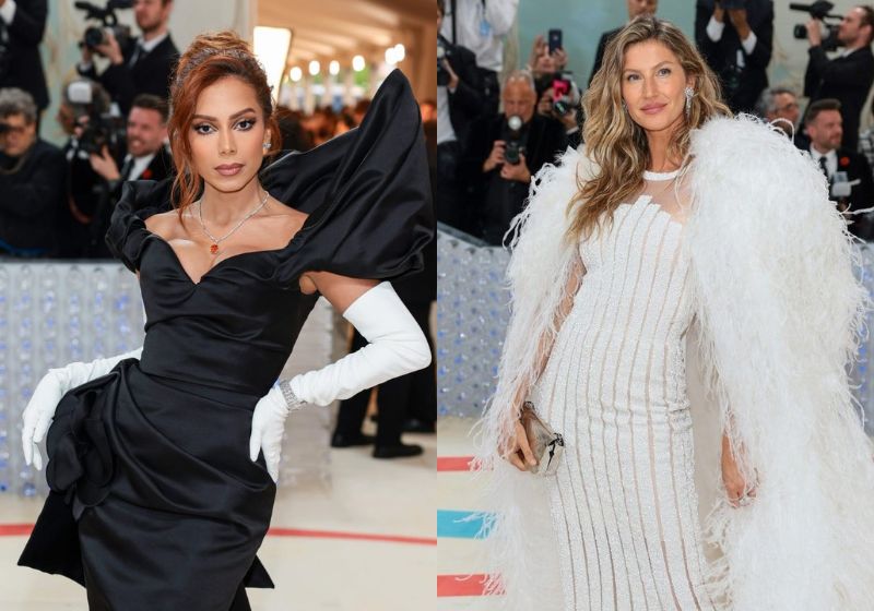 Anitta e Gisele aproveitaram o ocasião parar conversar e até se seguiram no Instagram! Vem nova amizade por aí? - Foto: Reprodução/MET Gala