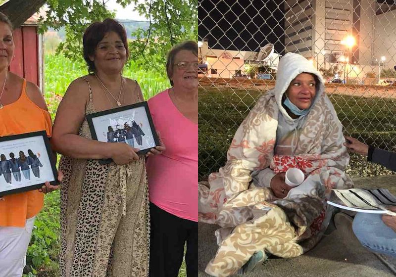 Vivendo há 28 anos nas ruas, a mulher contou a uma assistente social que seu sonho era reencontrar a família. E ela conseguiu - Fotos: Reprodução/Miracle Messages