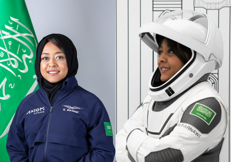 Rayyana, a primeira mulher saudita no espaço, vai conduzir pesquisas no campo de células-tronco e gravidade zero. Foto: Reprodução/Axiom Space.