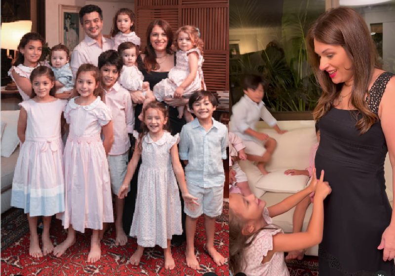 Os pais dessa família com 10 filhos são de São Paulo e agora esperam gêmeos para completar um verdadeiro time de futebol infantil - Foto: reprodução / Instagram @coracaodemami