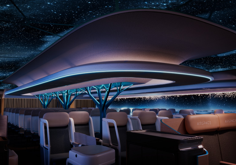 Os aviões com teto transparentes também serão fabricados a partir de uma estrutura mais sustentável - Foto: divulgação Airbus