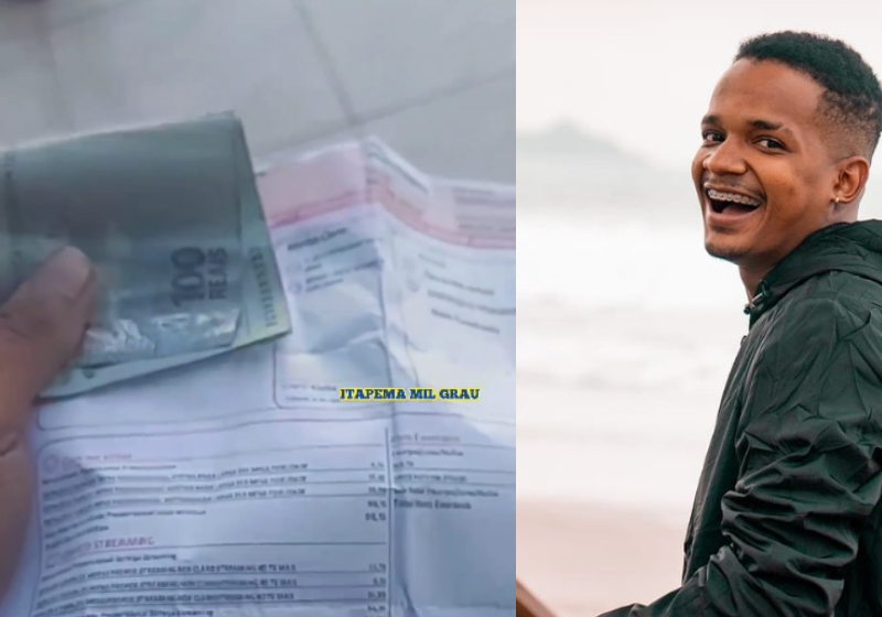 Esse homem se chama Sérgio Oliveira. Ele achou um boleto na rua e como não conhecia o dono que perdeu o documento, resolveu pagar a conta e evitar dor de cabeça para o desconhecido. - Fotos: Reprodução/@seergioo_pretinho e itapema.mil.grau_oficial/Instagram.