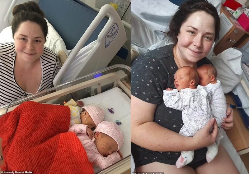 Sphie engravidou de uma quando ainda estava grávida da outra. A mãe teve gêmeas concebidas com 1 mês de diferença - Foto: Kennedy News & Media