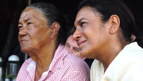 Dona Pureza e Dira Paes durante gravações do filme - Foto: Divulgação