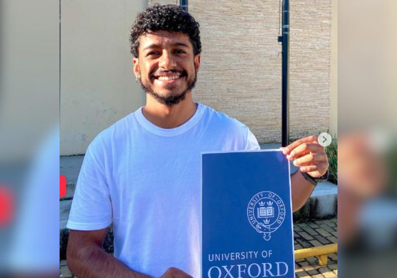 Giancarlo Gama, de 23 anos é filho de ex-catador de recicláveis e mãe doméstica e foi aprovado para fazer mestrado em Oxford, no Reino Unido - Foto: reprodução / Instagram