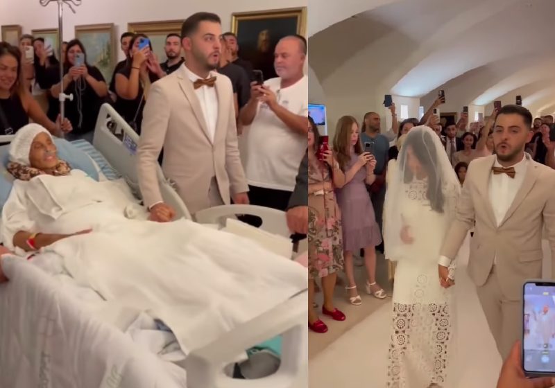 O filho conseguiu realizar o casamento no hospital para que a mãe, gravemente doente, pudesse participar. Logo depois ela partiu - Fotos: reprodução / Instagram / Jewish Breaking News
